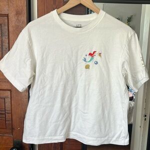 Uniqlo White Graphic Tee Ariel little mermaid